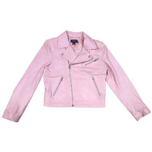 POLO RALPH LAUREN LAMB LEATHER MOTO ZIP UP JACKET GIRLS